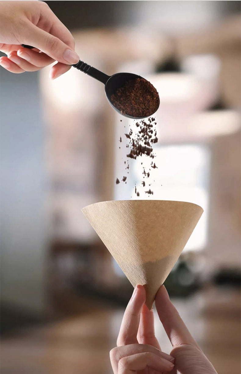 100pcs Coffee Filter Disposable Wood Pulp Drip Paper for Pour Over Drip ...