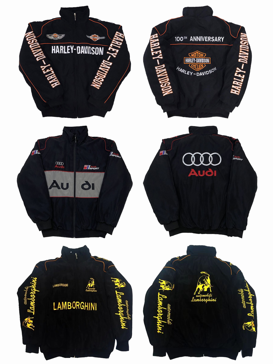 Ferrari Racing Jacket F1 Vintage Embroidery Leather Motorcycle Jacket
