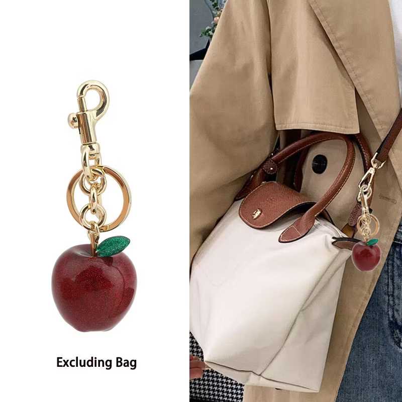 Cherry Apple Shaped Keychain Resin And Alloy Keyring For Womens Handbag ...