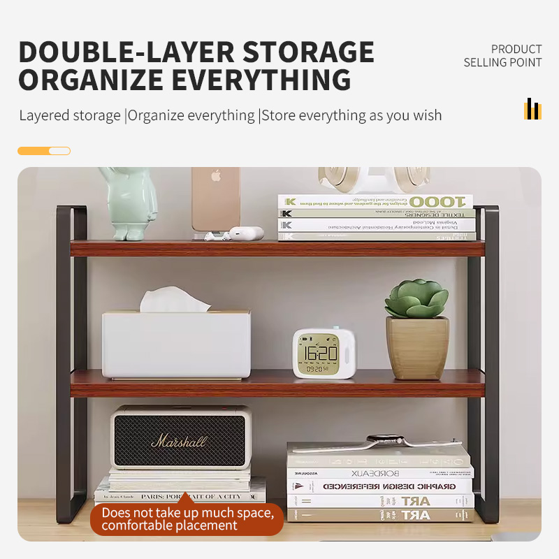 COD 2 Layer Desktop Rack Increased Rack Extendable Wooden Desk Monitor ...