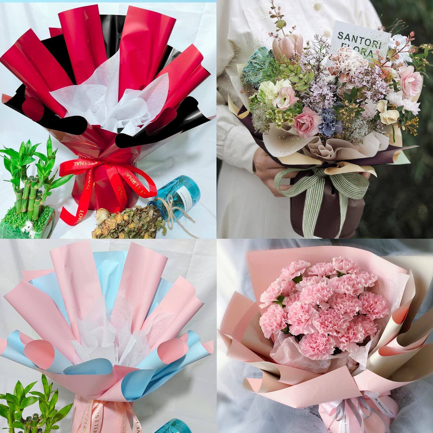 High Quality 10pcs Two-Sided Colored Flower Wrappers 58*58cm Gift ...