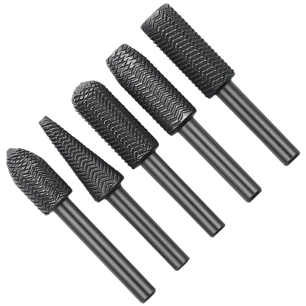 5Pcs Rotary Rasp File Set Steel File Router Grinding Burr 6mm Shank ...
