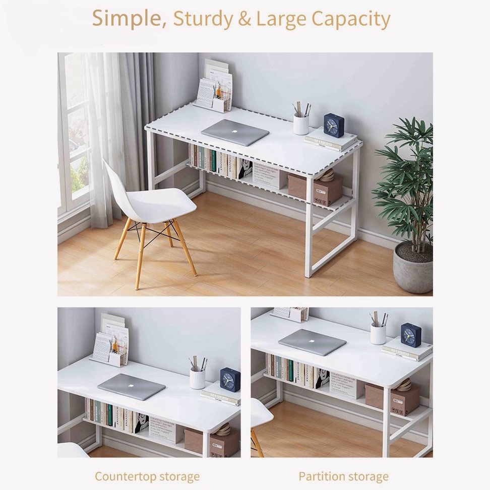 Home Office Table Computer Desk Study Table Writing Desk With Bookshelf ...