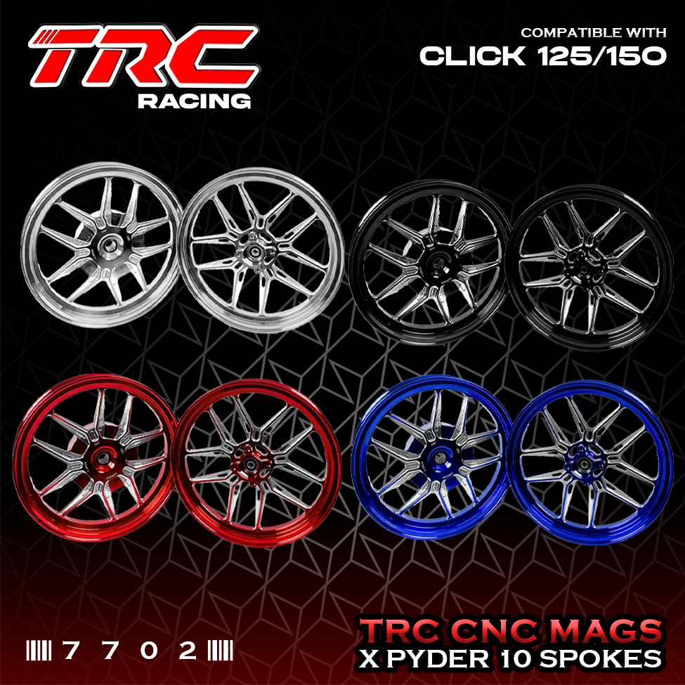 TRC CNC XPYDER 10 SPOKES MAG WHEELS (1.85F x 2.15R 14) for CLICK 7702 ...
