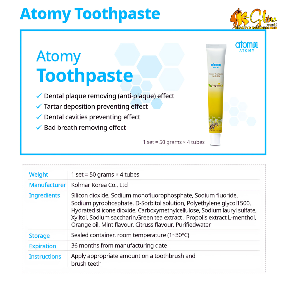 ATOMY Propolis Toothpaste 50g (4 pieces) - Oral Care Product | Shopee ...