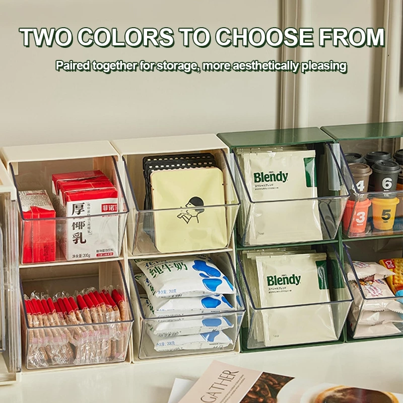 2 Tier Partition Desktop Tea Bag Container Condiment Storage Coffee ...