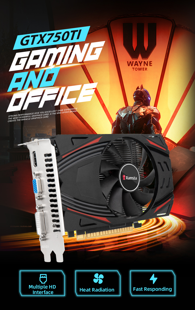 Ramsta GTX750Ti GTX1060 GT730 Graphics Card 4GB GDDR5 Video