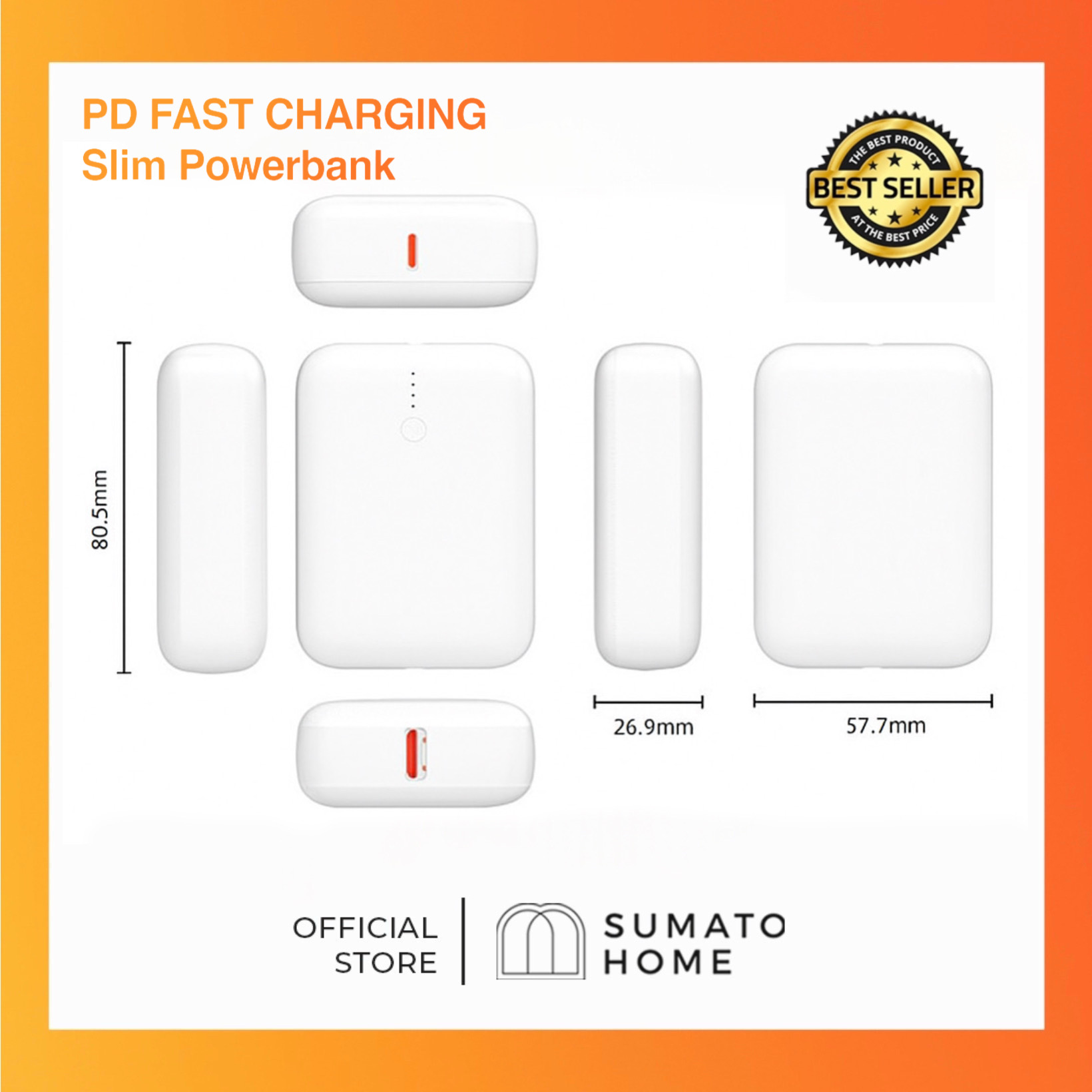 Sumato Home PD Fast Charging Slim Powerbank | Shopee Philippines