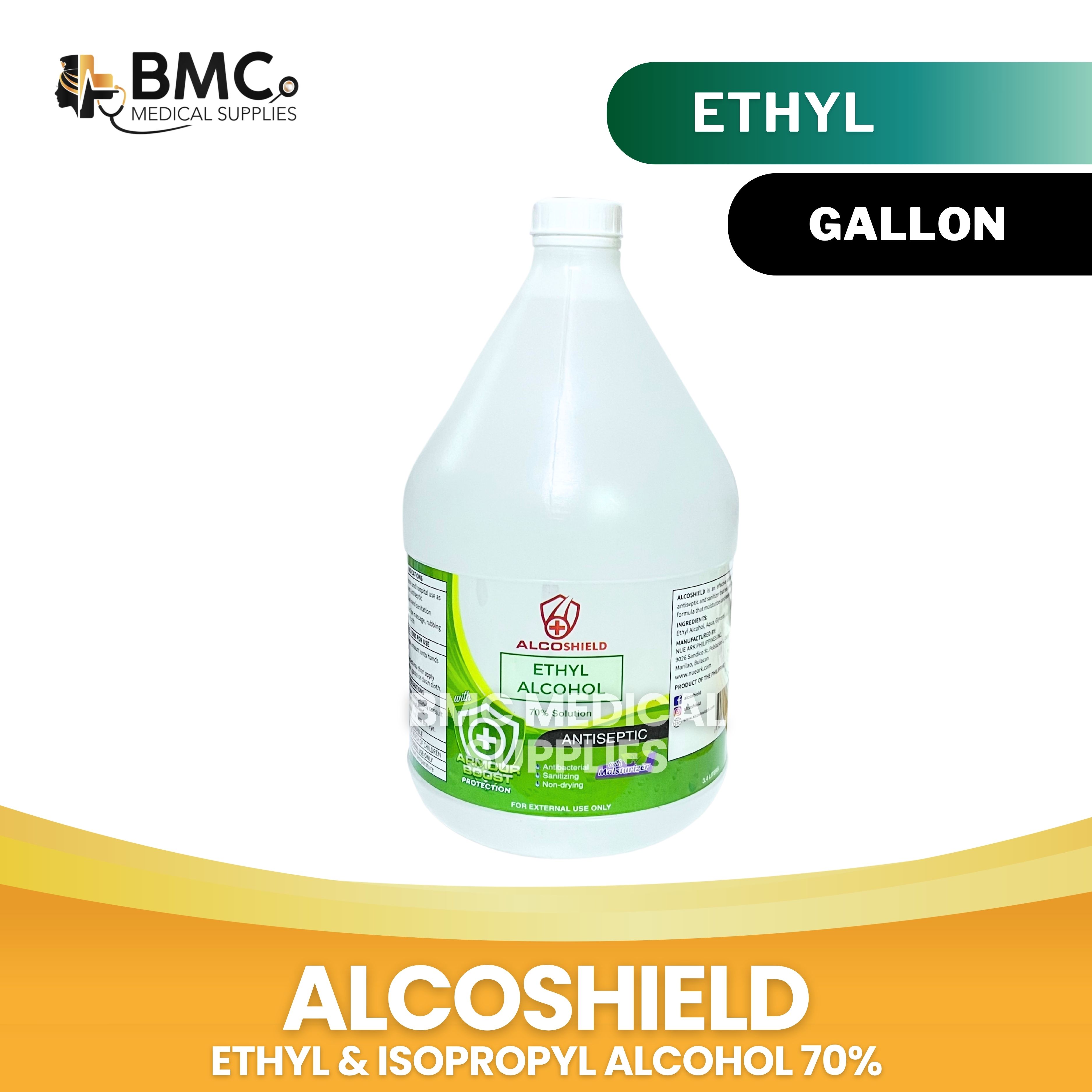Alcoshield Alcohol With Moisturizer 70% Isopropyl and Ethyl (Gallon ...