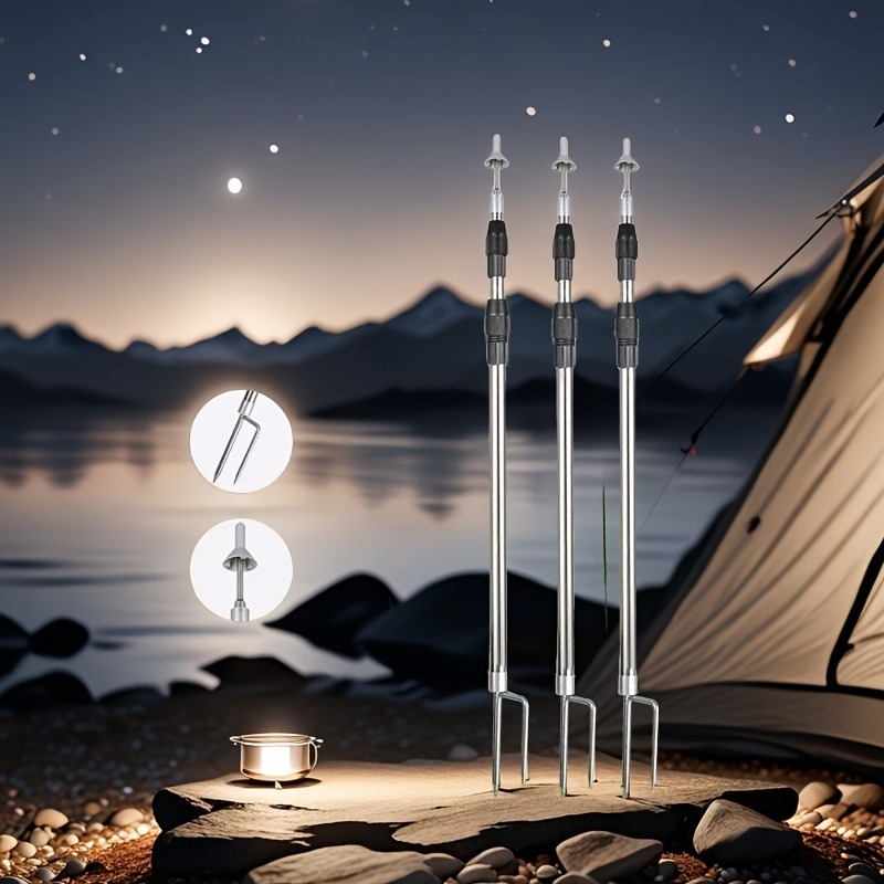 Outdoor Canopy Pole Adjustable Canopy Support Rods Stainless Steel ...