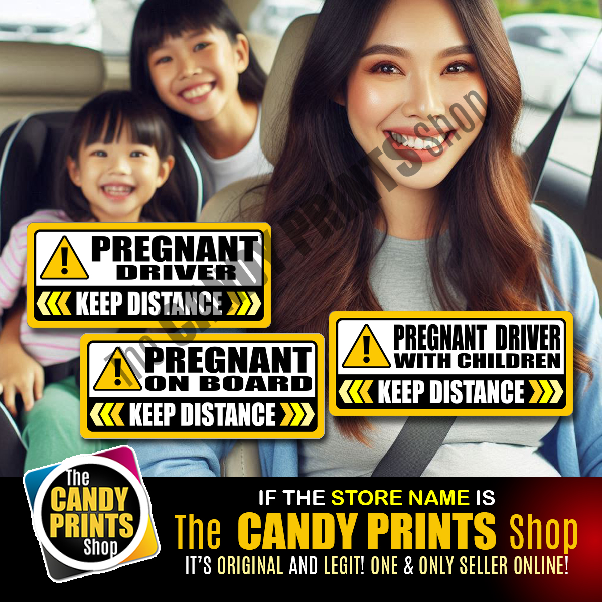 7 x 3 inches - Magnetic and Vinyl Car Sticker (NEW DRIVER, LADY DRIVER ...