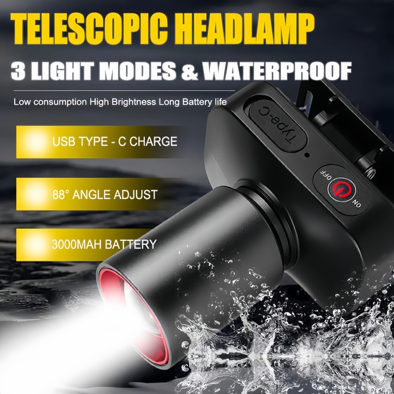 【Buy 1 Take 1】Zoomable Headlight Flashlight Rechargeable Waterproof Led ...