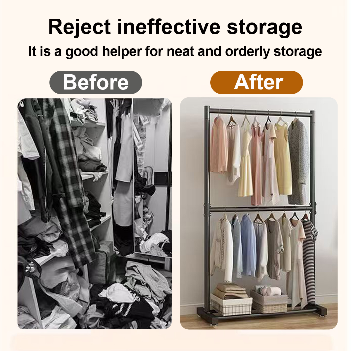 Double Layer Clothes Drying Rack Stainless Bedroom Household Simple ...