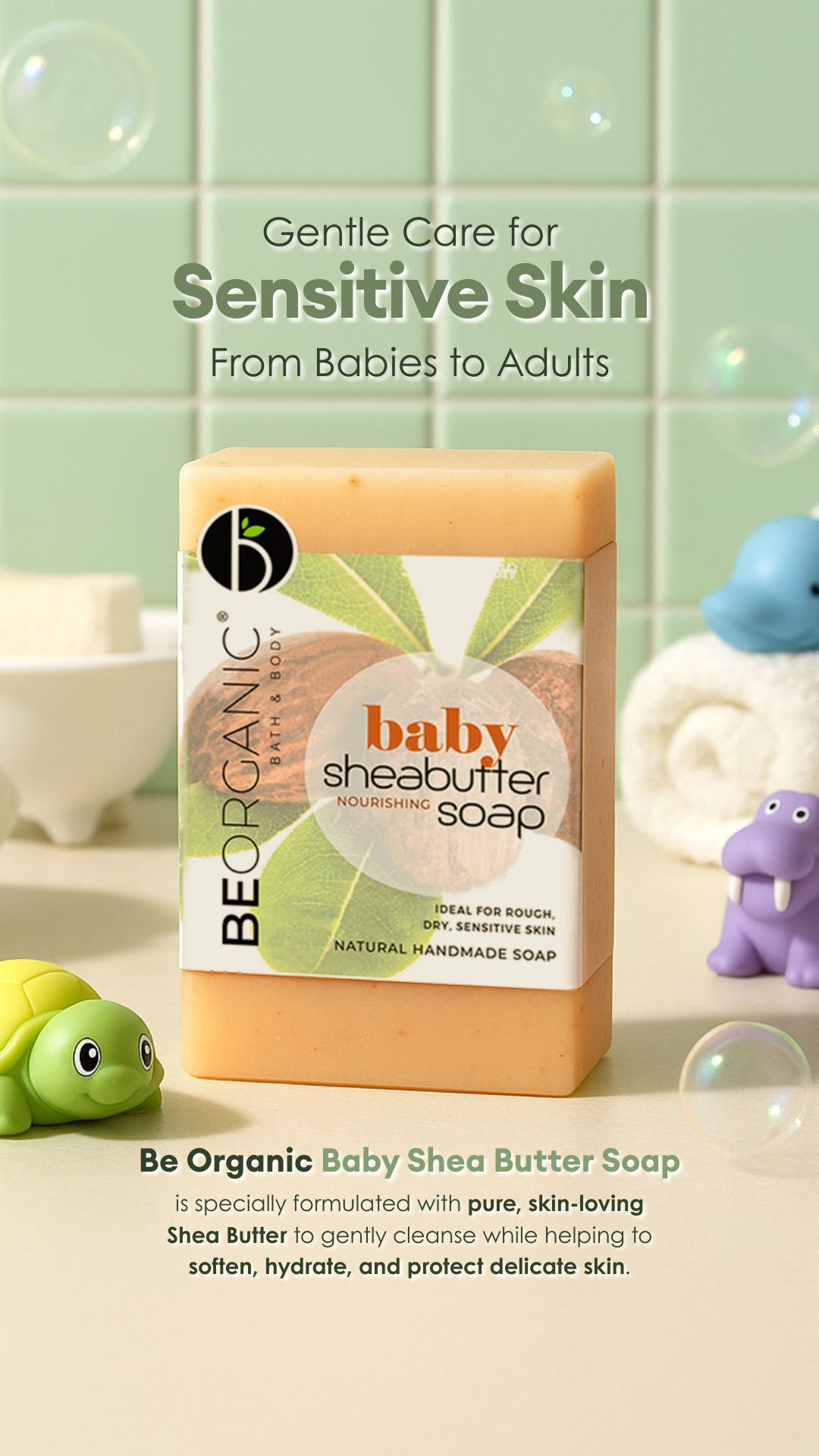 Be Organic Baby Shea Butter Soap 110g Gentle, Moisturizing - Main Image