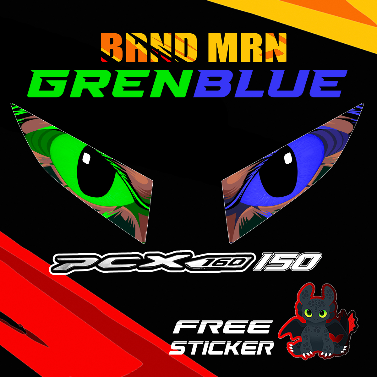 HONDA PCX 160-150 HONDA HEADLIGHT TOOTHLESS EYE DECAL STICKER TINT ...