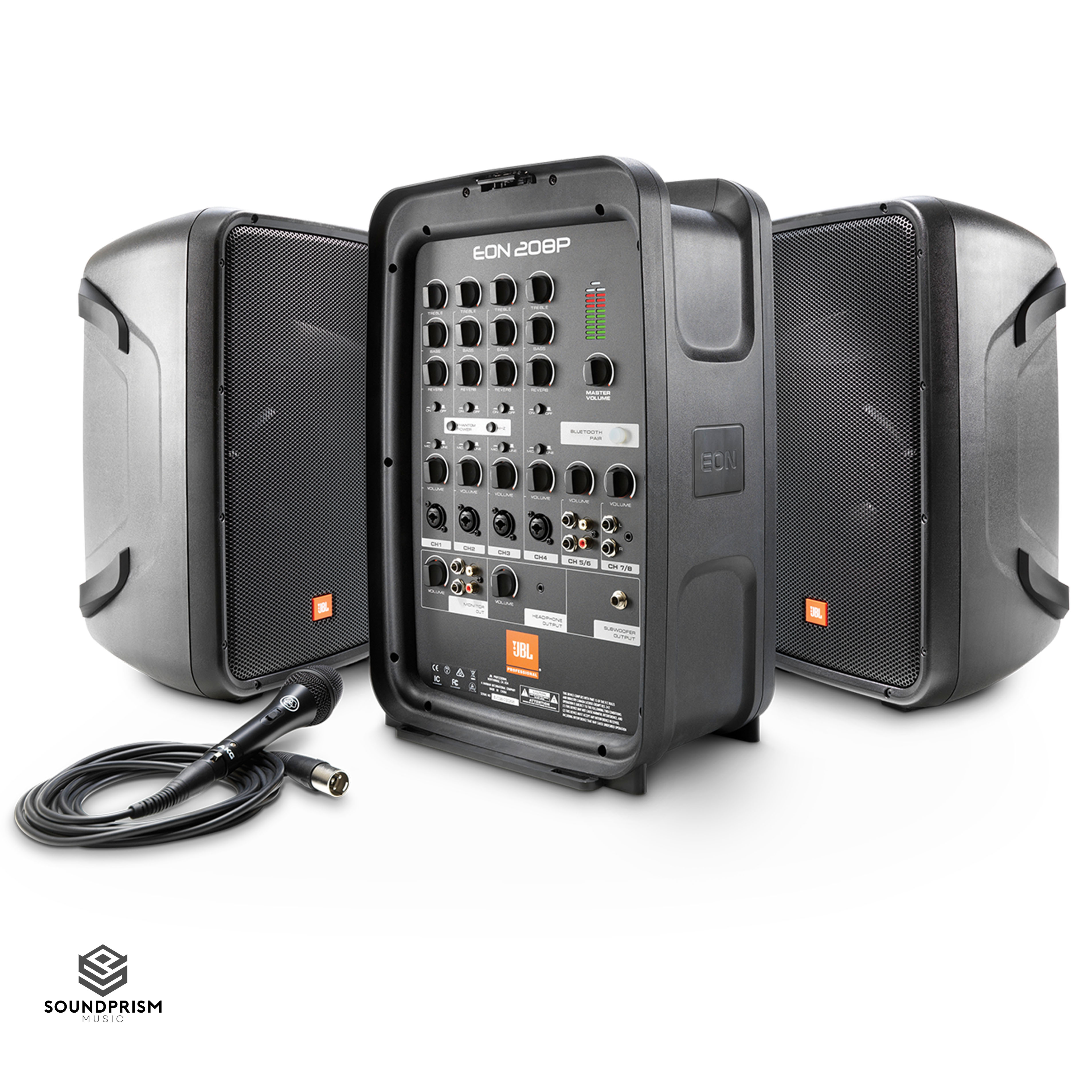 JBL EON208P Portable 8 in. 2-Way PA with 8-Channel Powered Mixer and ...