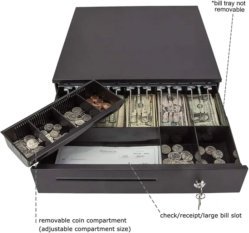 EXPOSE Cash box with drawer Safe money box with Lock Cash Register ...
