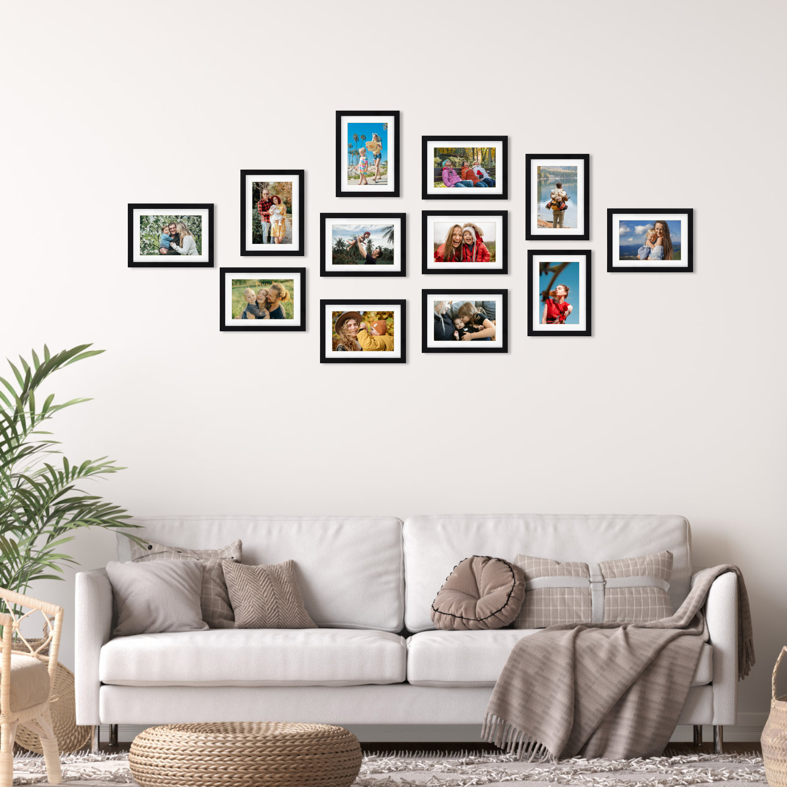 Picture Frame with White Matting Home Decor Wooden Picture Frame Wall ...