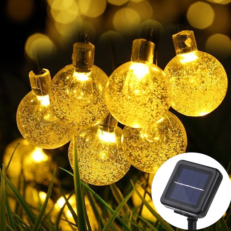 Solar Christmas lights Crystal ball 5M 7M 12M Outdoor Waterproof Led ...