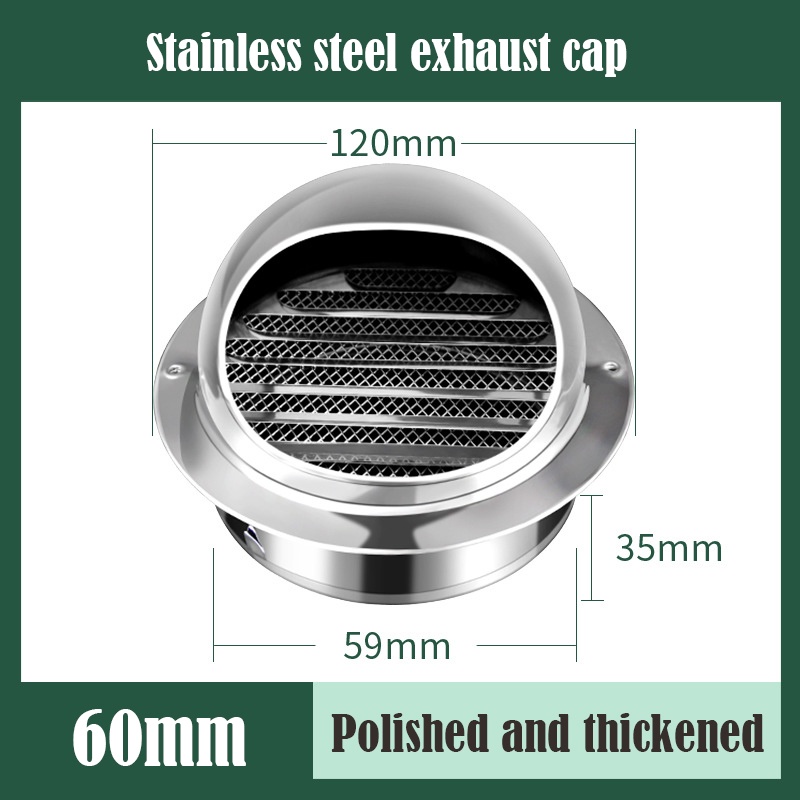 304 Stainless Steel Exhaust Hood 201 SS Ventilation Vent cap Wall Air ...