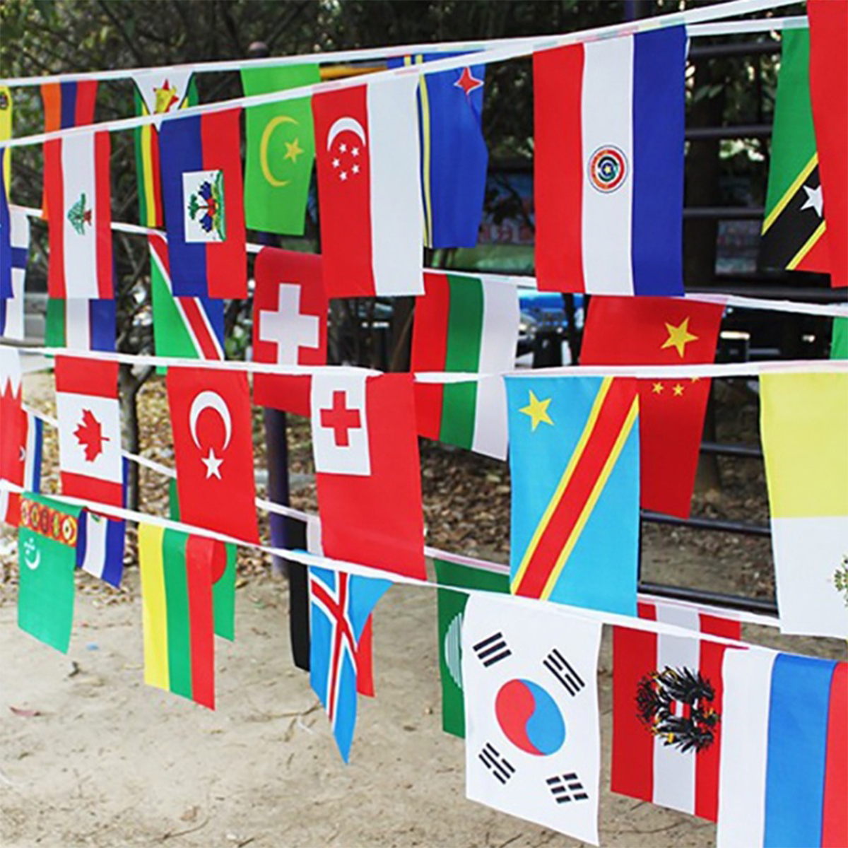 30 Meters 14 X 21Cm 100-Country Flags String World Flags String Country ...