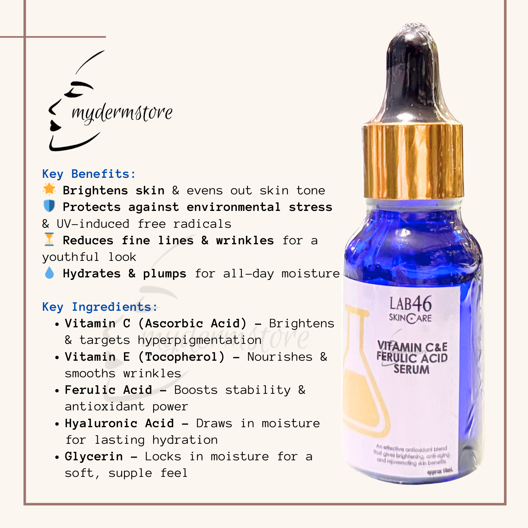 Lab46 Lab 46 Vitamin C & E FERULIC ACID Serum 15ml | Shopee Philippines