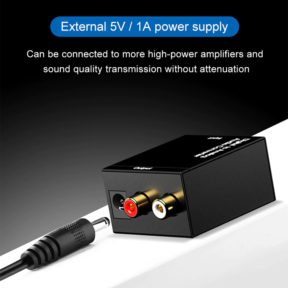 Digital to Analog Audio Converter - Optical Coaxial Toslink to RCA L/R ...