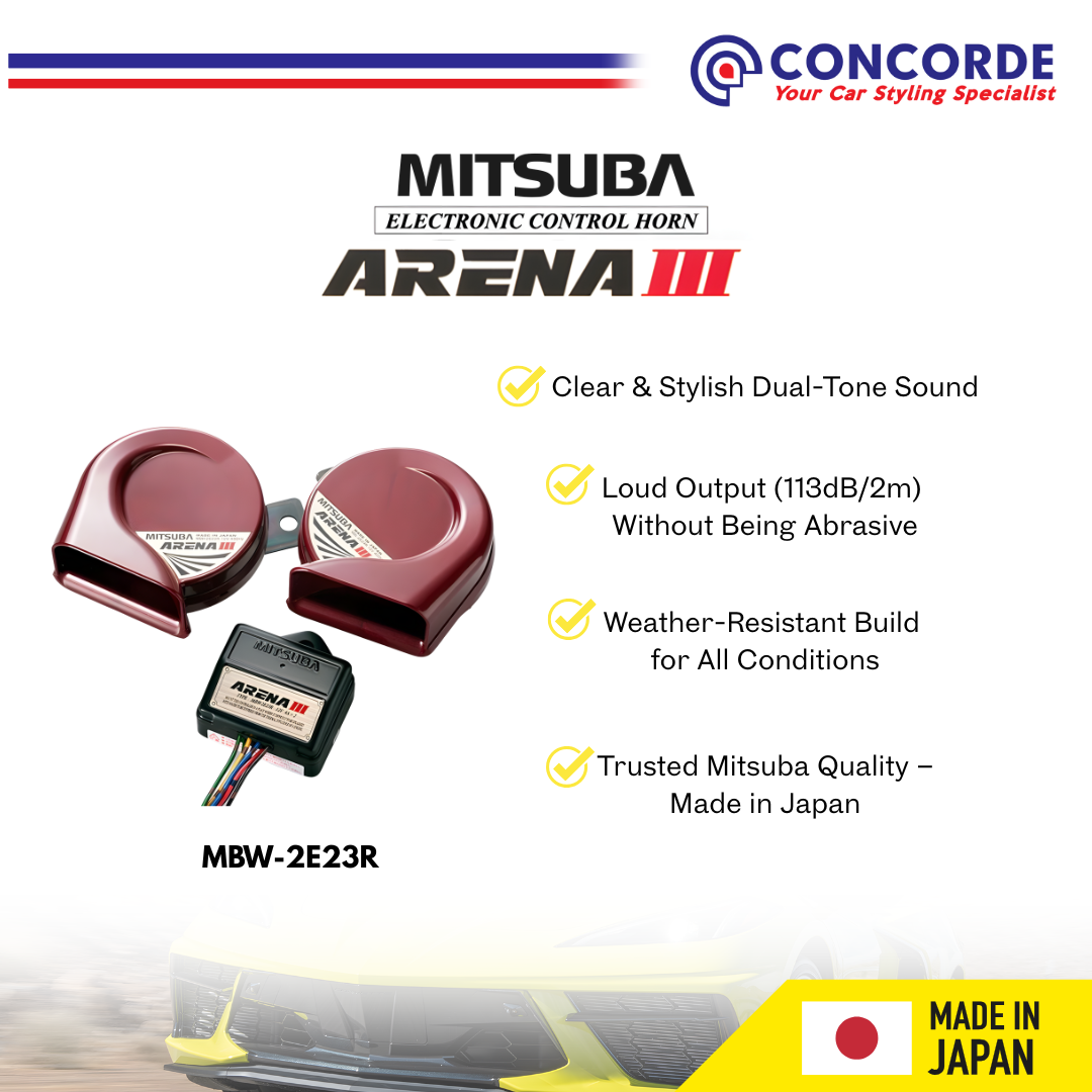 MITSUBA ARENA III HORN 12V 113DB/2M 480HZ(HI)400(LO) RED2P/S