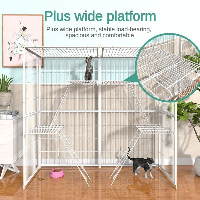 Cat Cage 4 Layer Large Platform Cage for Cat Dog Cat Condo Stackable ...