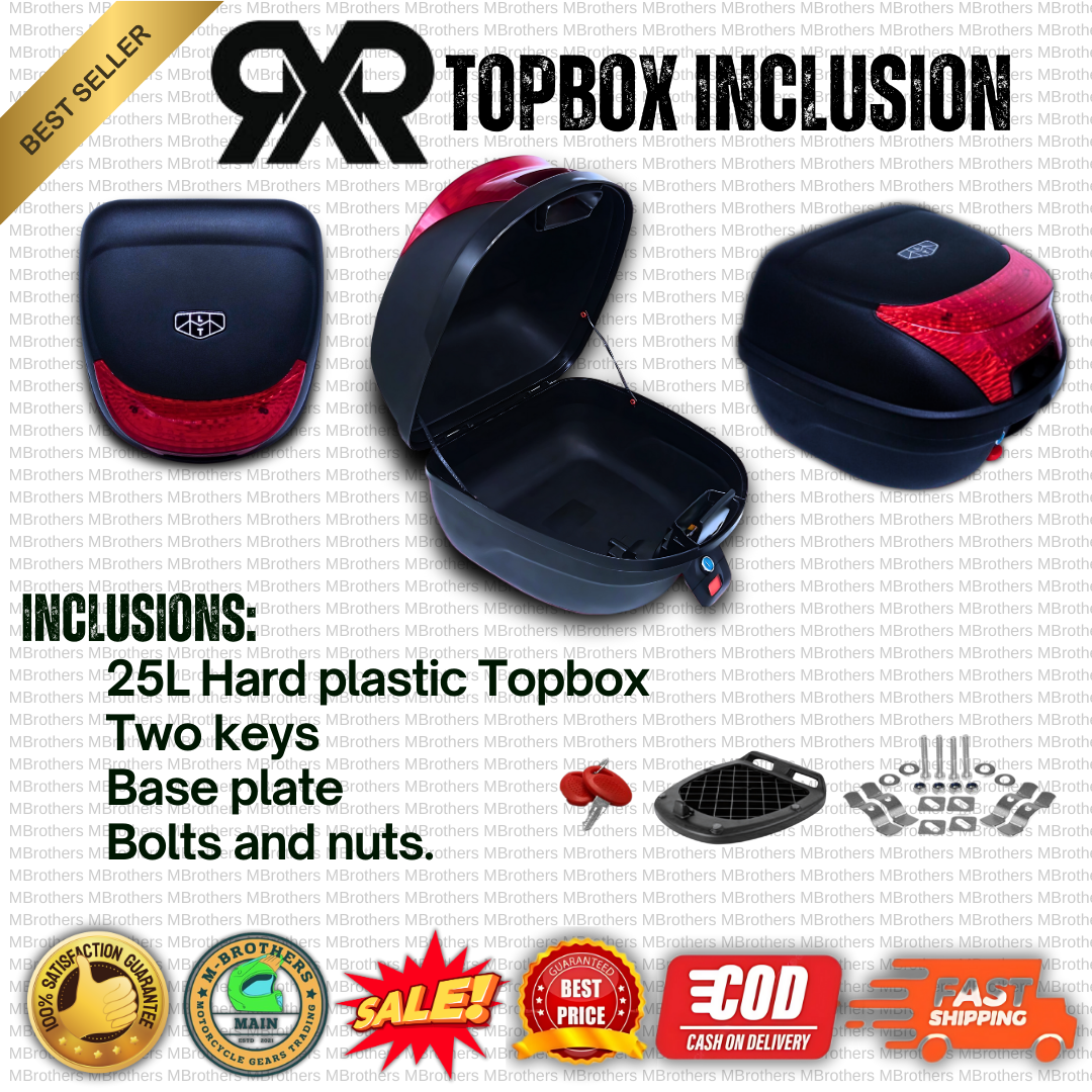 【Topbox Only】RXR 25 Liters Universal Topbox Hard Plastic Helmet ...