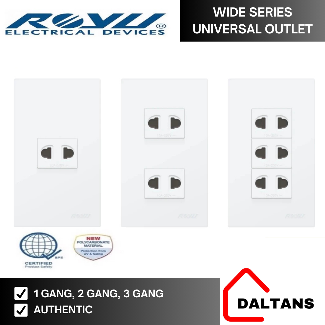 ROYU WIDE SERIES UNIVERSAL OUTLET SETS 1 GANG 2 GANG 3 GANG | Shopee ...
