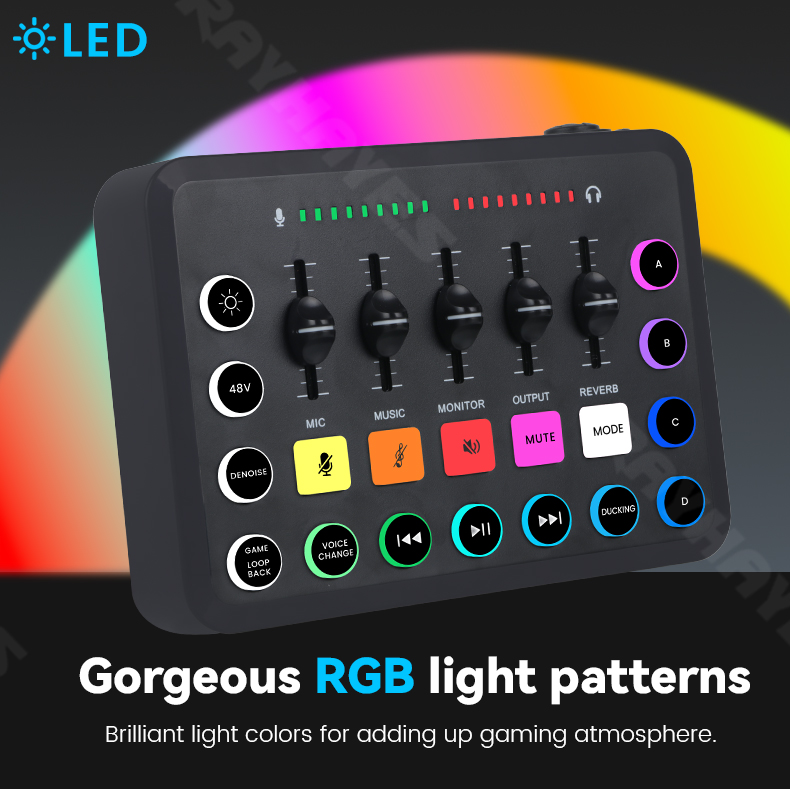 RAYHAYES RJ-F4 Soundcard Mixer Bluetooth Mic For Phone Pc Live Complete ...