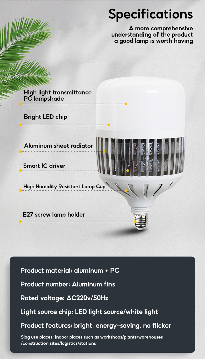 Cilicic LED Fin Bulbs Light Energy saving Highlight Waterproof E27 Bulb ...