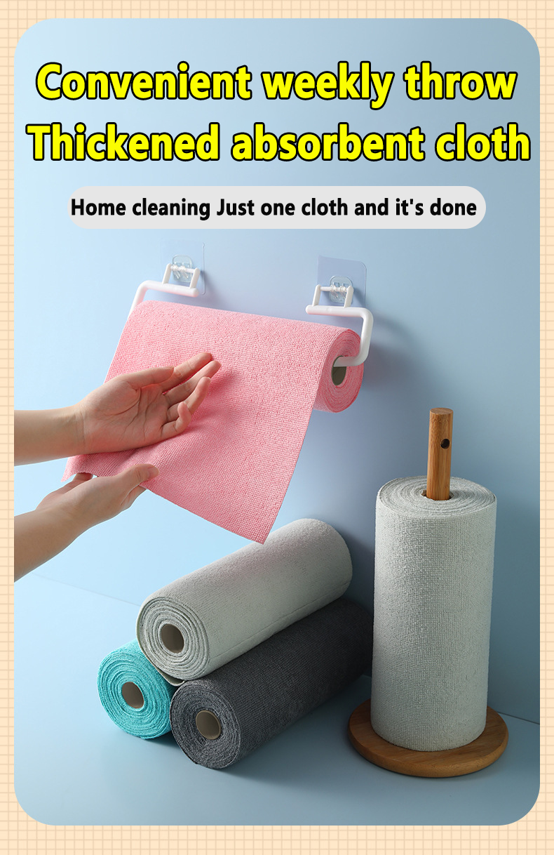 60pcs/3Roll Kitchen Rag Removable Dishcloth Reusable Absorbent Non ...
