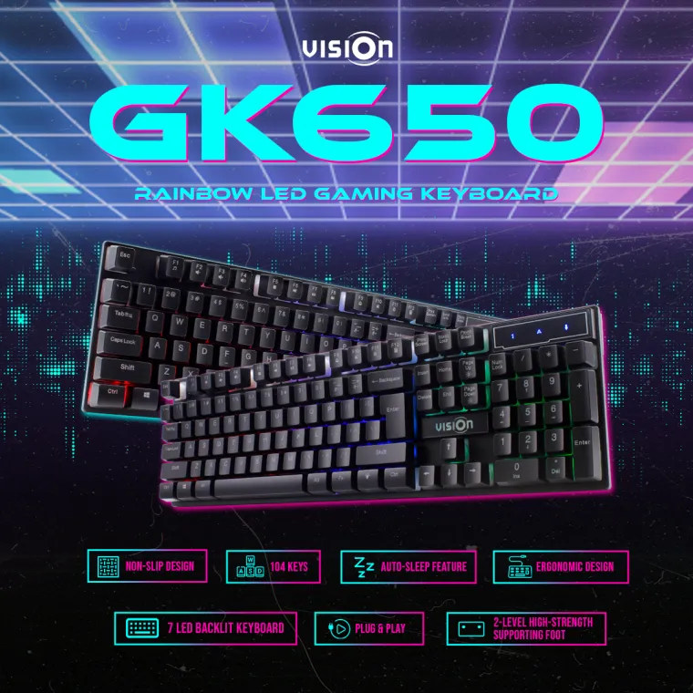 Funhouse | Vision GK650/WK153 Wired USB GAMING/Office keyboard WK180 ...