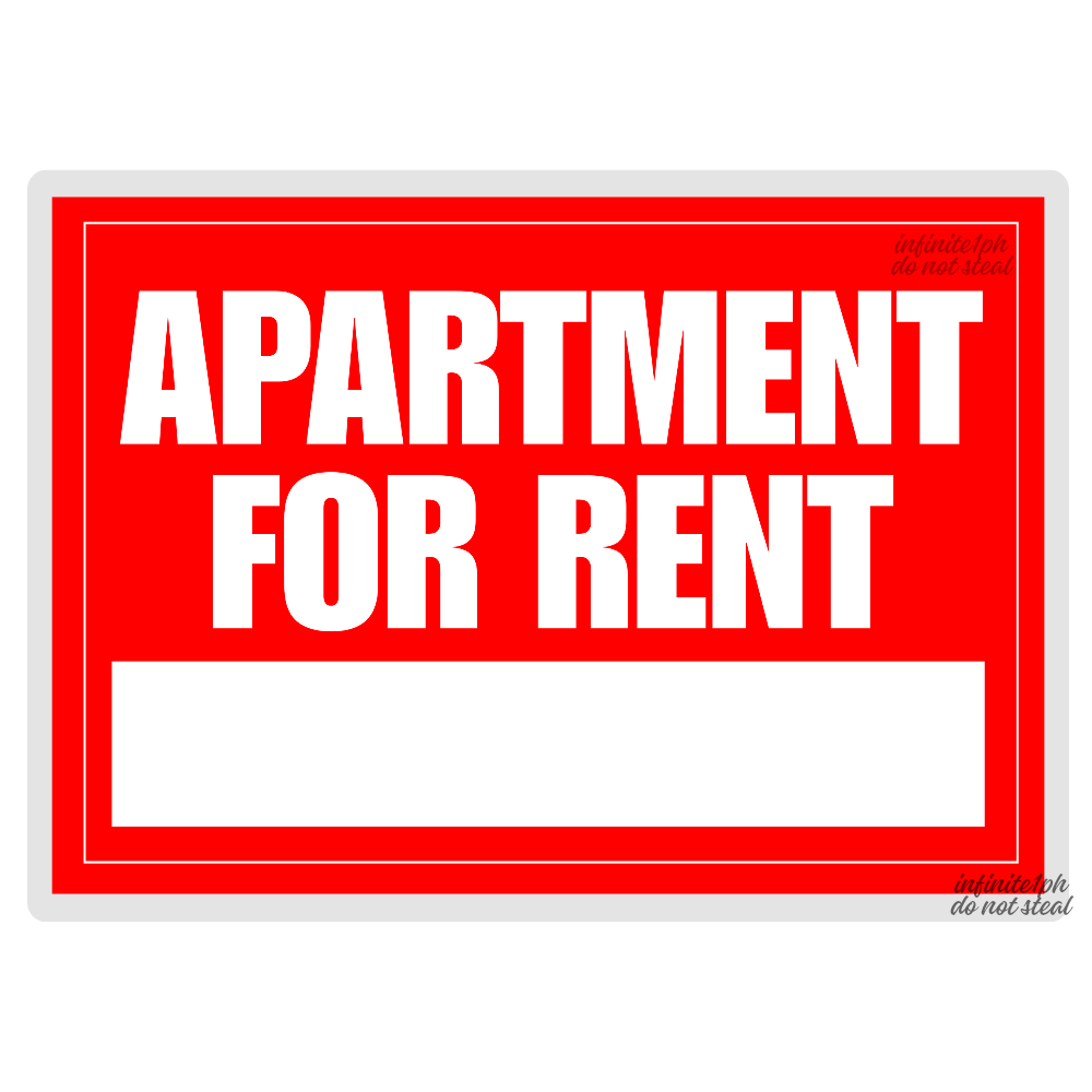 Apartment For Rent Laminated Sign Signage A4 A5 Size | Shopee Philippines