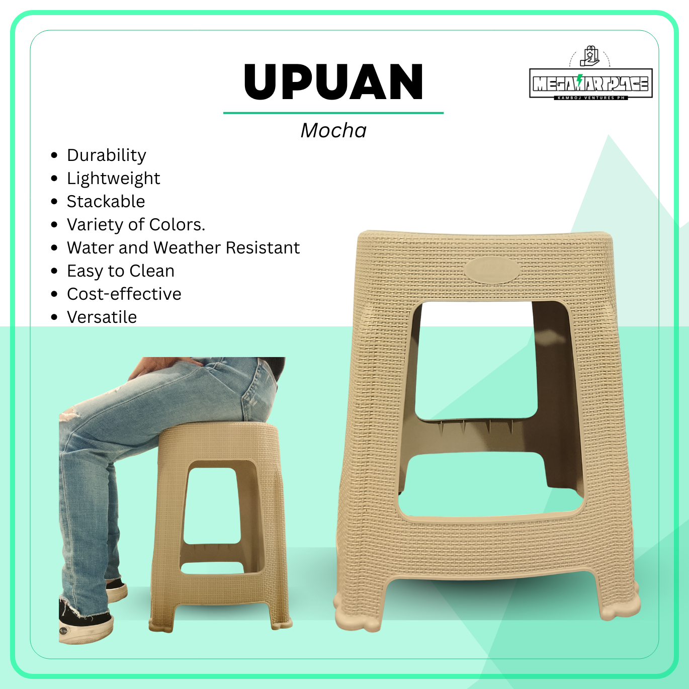 MegaMartPlace OVAL WOVEN DESIGN STOOL/ MOCHA COLOR/ STOOL/ WOVEN DESIGN ...