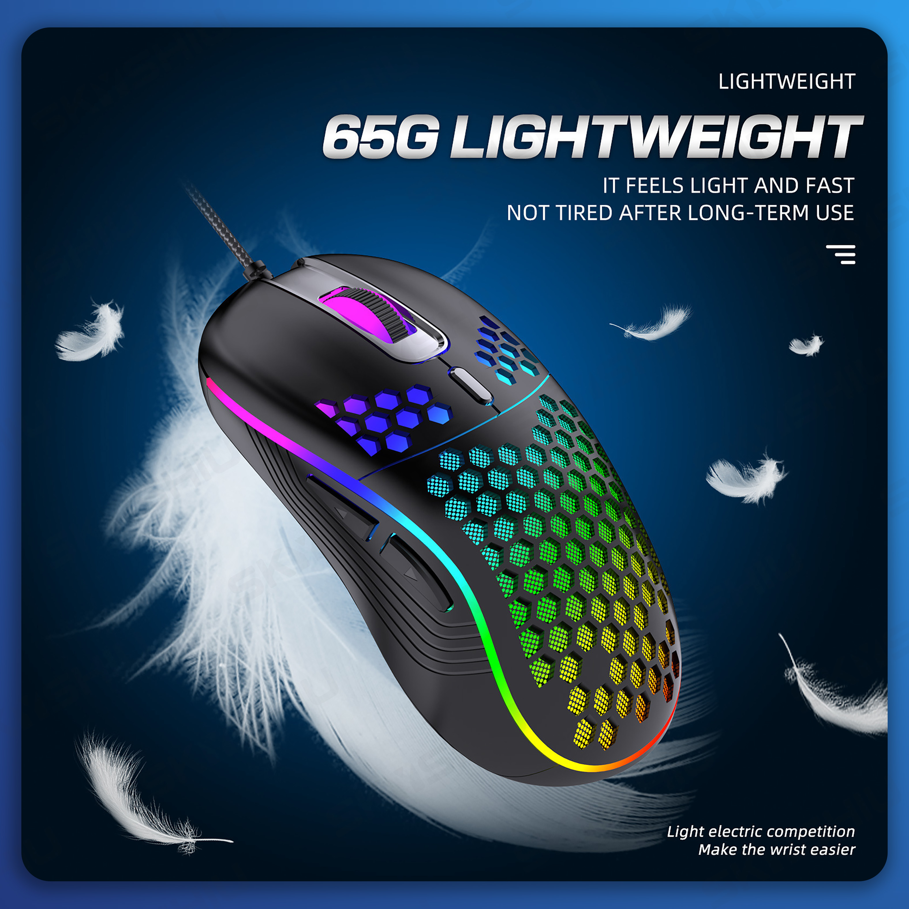 SKYSHIU M1 RGB Hollow Mouse Wired Gaming Mouse Lightweight Compatible ...