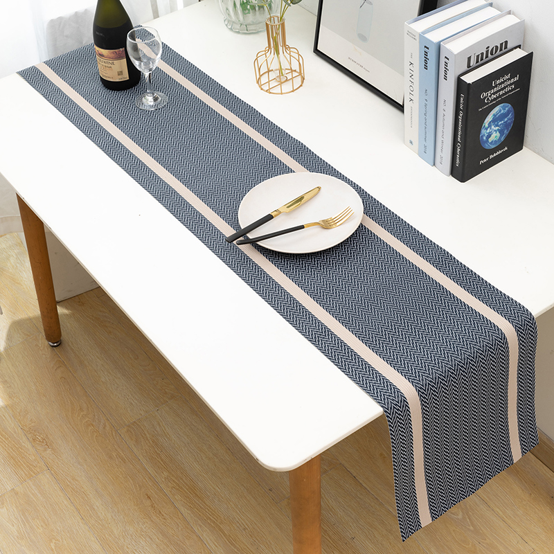 PVC Table Runner Minimalistic Gold Thread Dinning Table Runner Elegant ...