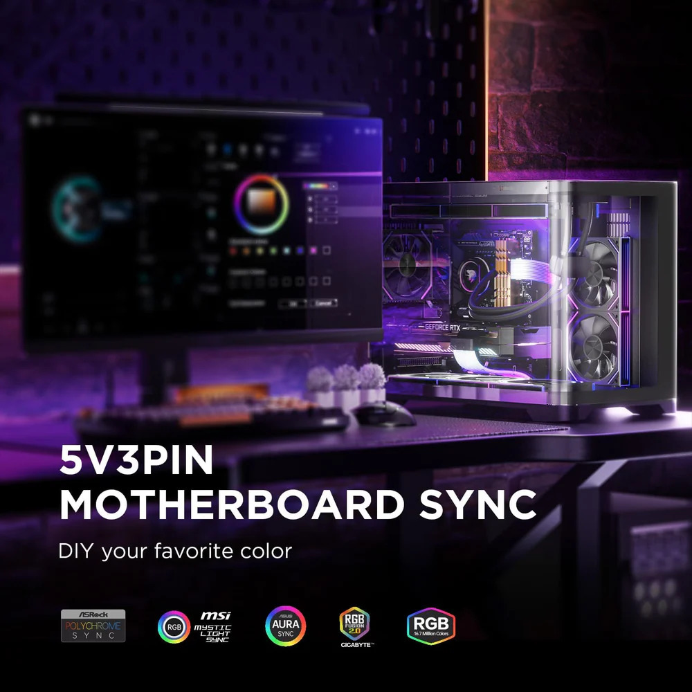 AsiaHorse AURORA Pro 3 * 8 Pin ARGB für GPU & Mainboard, 5V