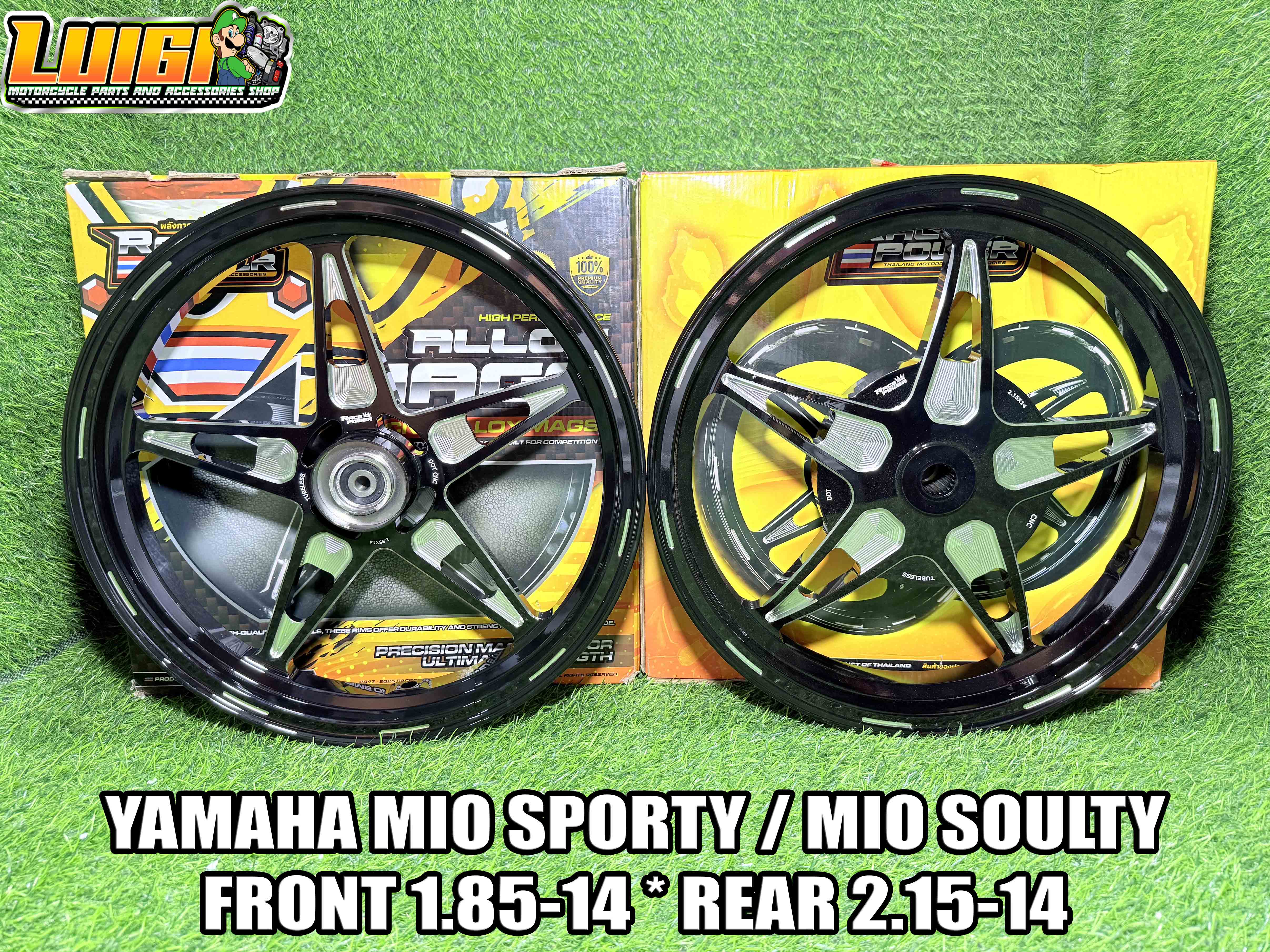 RACE POWER CNC MAGS 14s 5 SPOKES YAMAHA MIO SPORTY / MIO SOULTY (100% ...