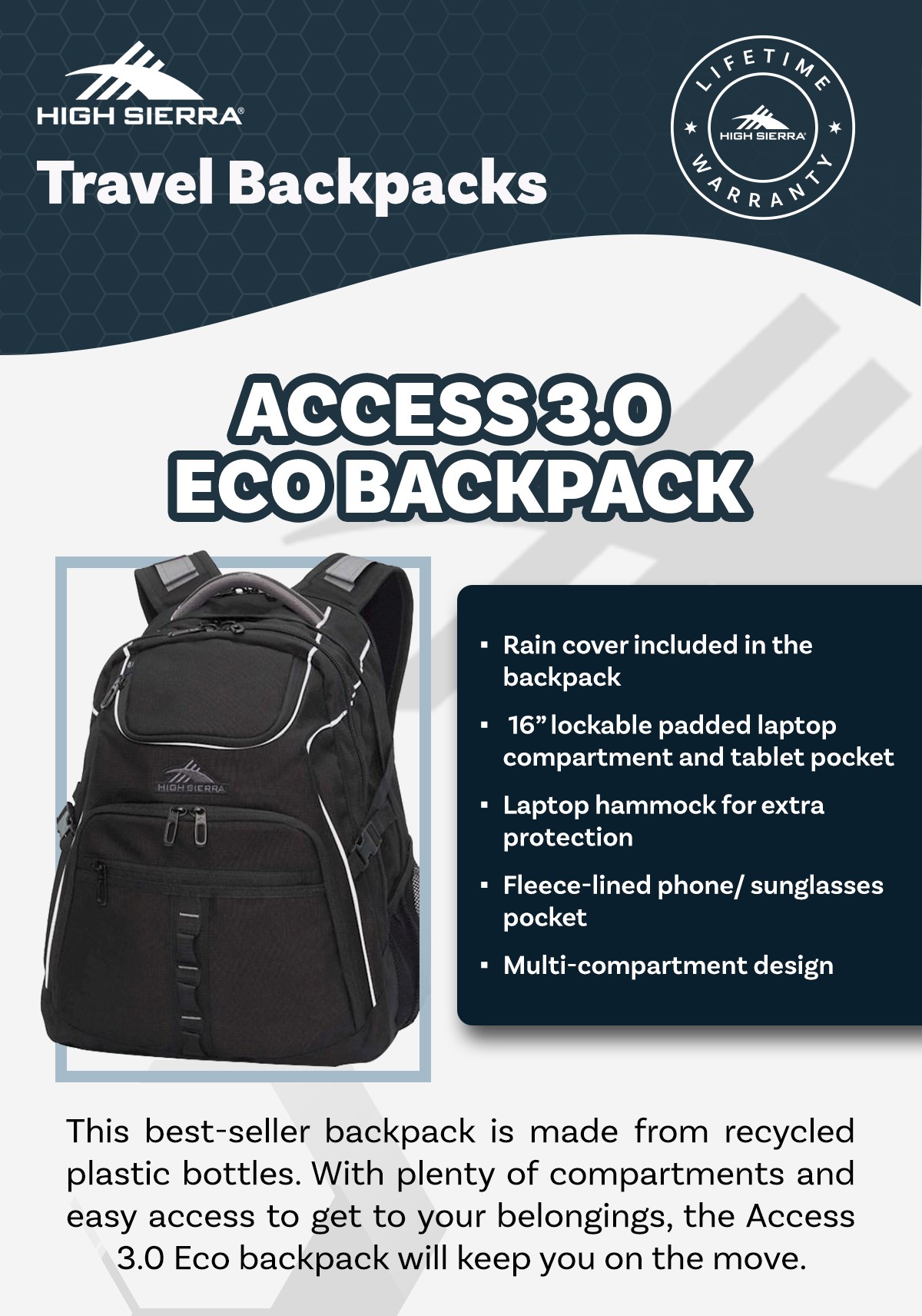 High Sierra Black Trooper Backpack | Shopee Philippines