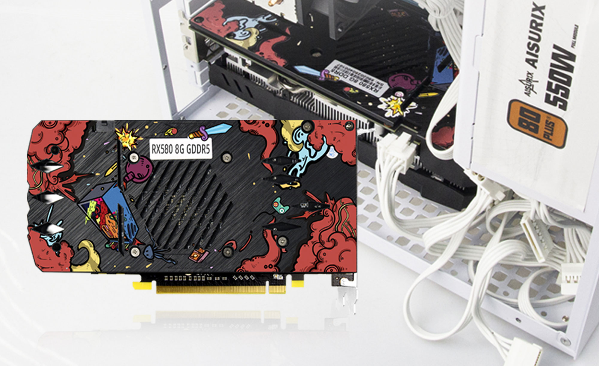 AISURIX Graphics Card RX 580 8GB GDDR5 256Bit 2084SP Computer GPU Video ...