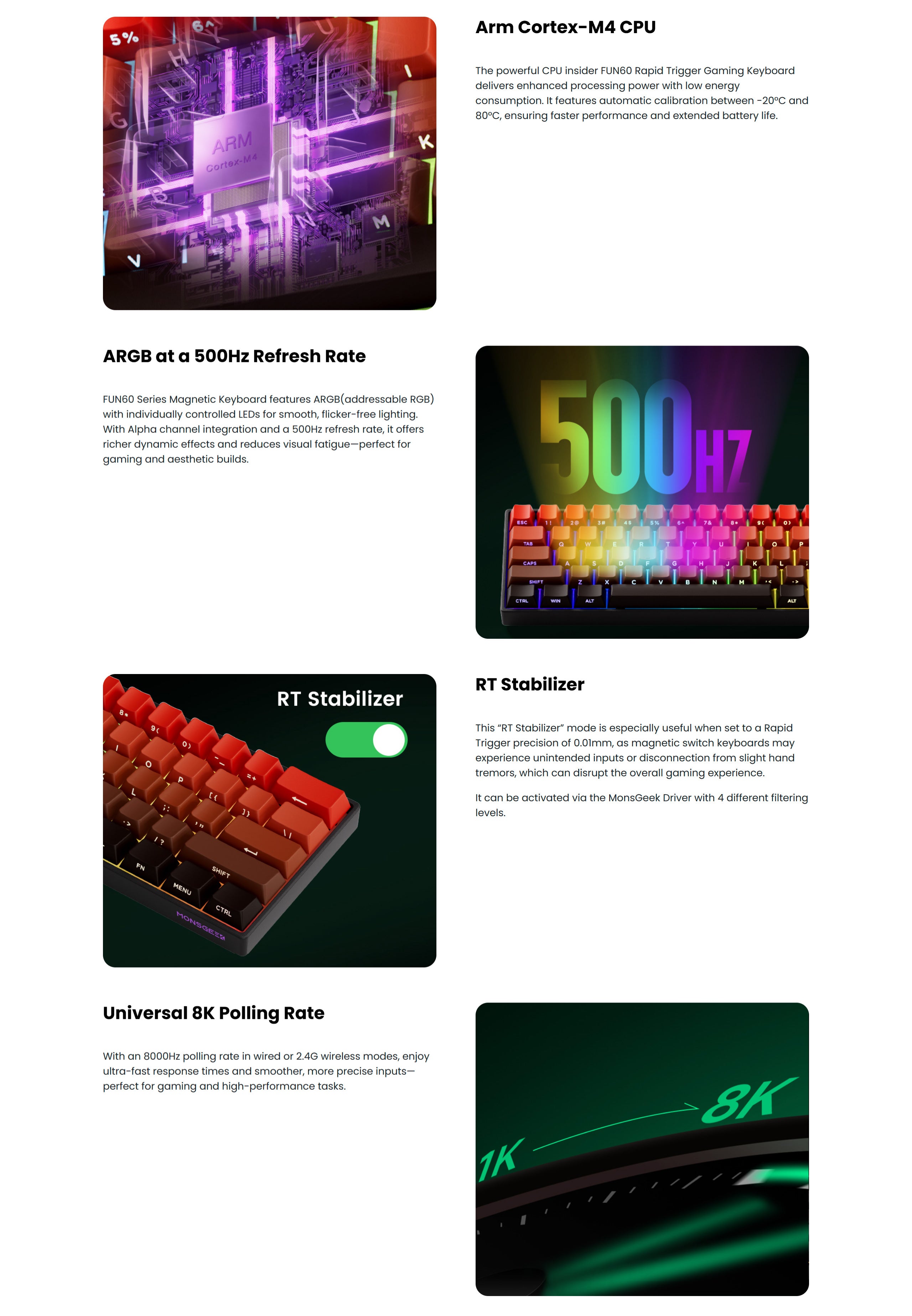 MonsGeek FUN60 Pro SP Shine-Through Blaze Gradient Multi-Mode RGB ...