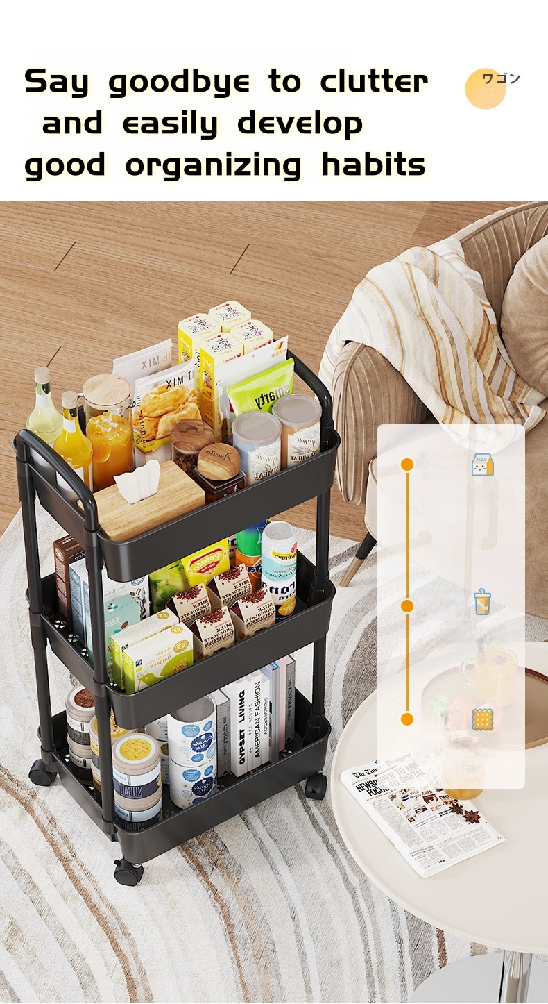 3/4/5 Layers Trolley rack floor-standing multi-layer Moving Rack with ...