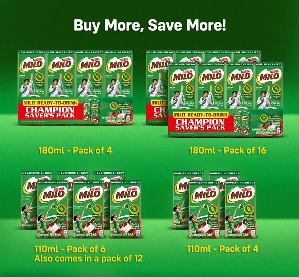 Milo Ready-to-Drink Flavoured Milk 110ml - Pack of 12 | Shopee Philippines