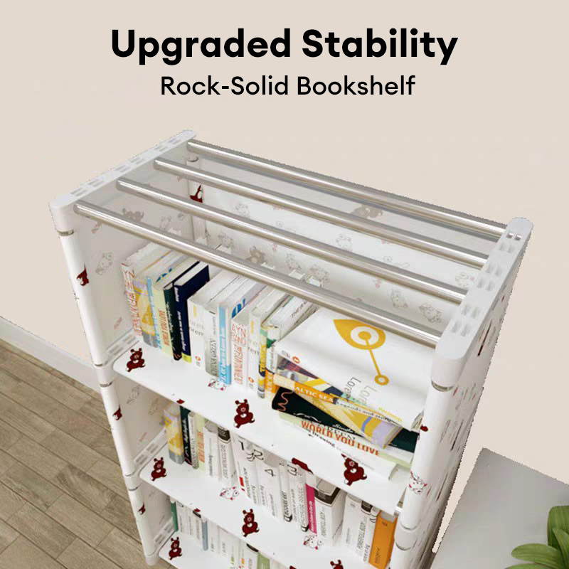 BookShelf Double Storage Rack Storey Simple Bookshelf and Storage Rack ...