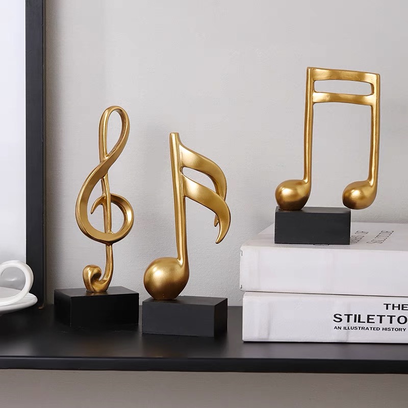 3PCS Music Decor Musical Sculpture Statue Music Note Figurine Piano ...