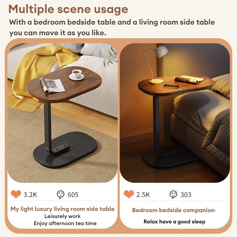 Round Coffee Table Sofa Side Table Simple Living Room Corner Small ...