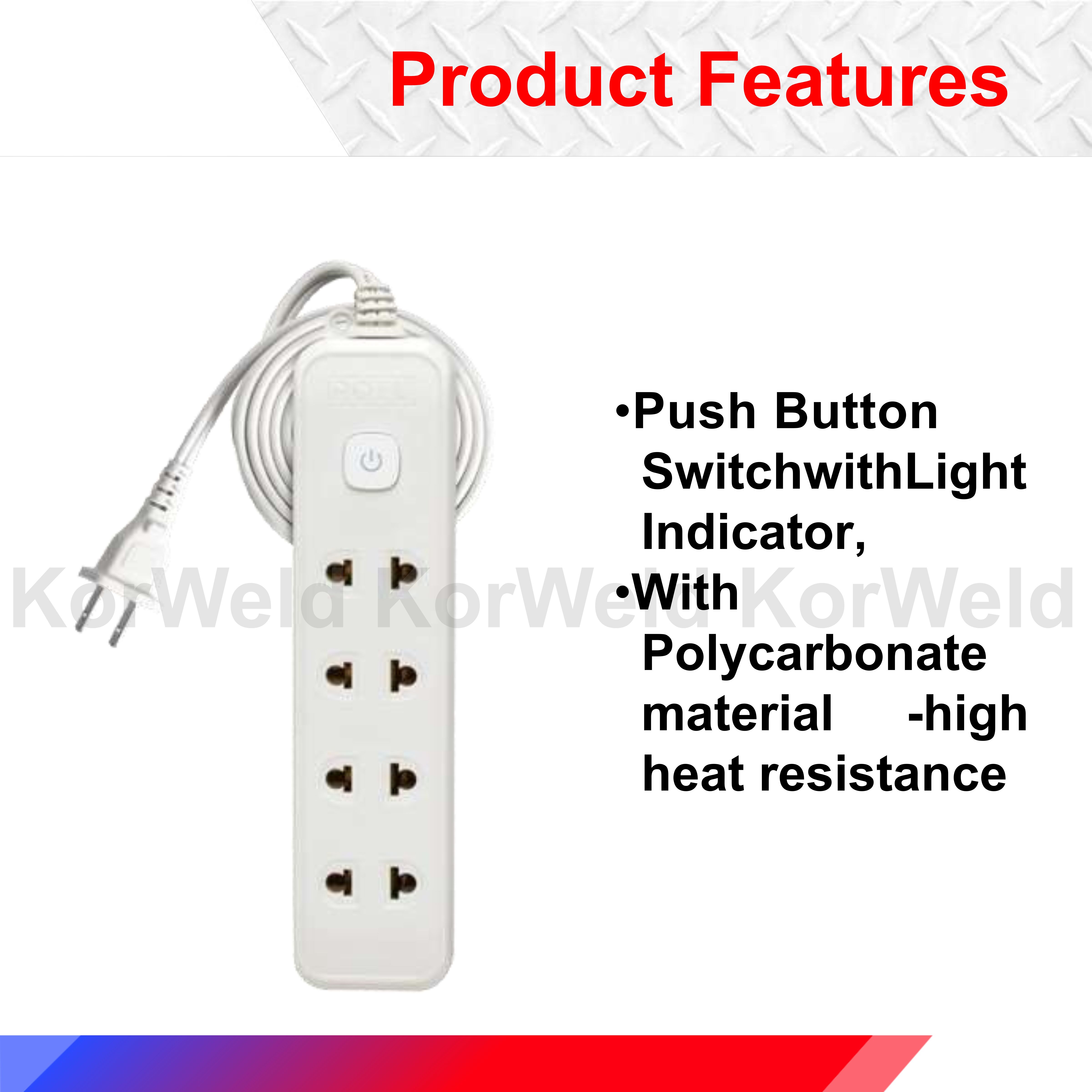 ROYU 4+1 Gang 6M Extension with Switch (White) | Shopee Philippines